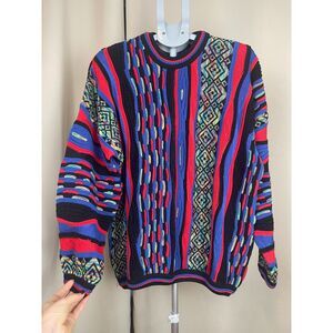 Tundra Canada Coogi Style 3D Multicolor Sweater – 100% Cotton – Size L